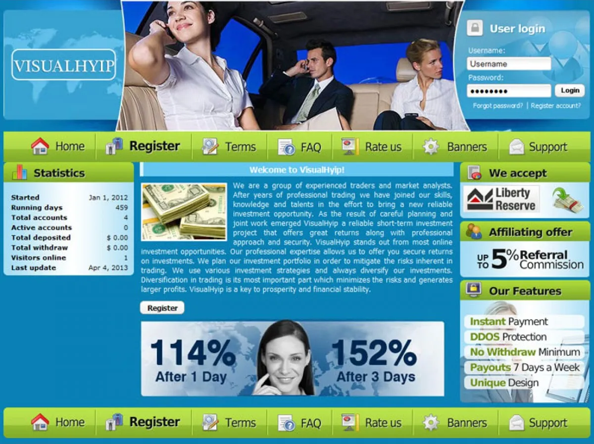 Investment Hyip Template ID - CHEAP11 Preview