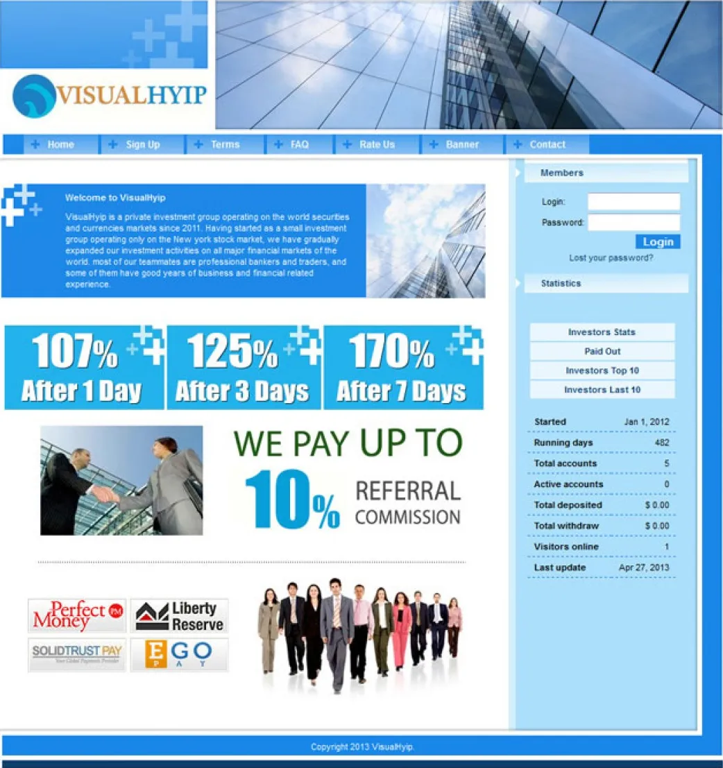 Investment Hyip Template ID - CHEAP13 Preview