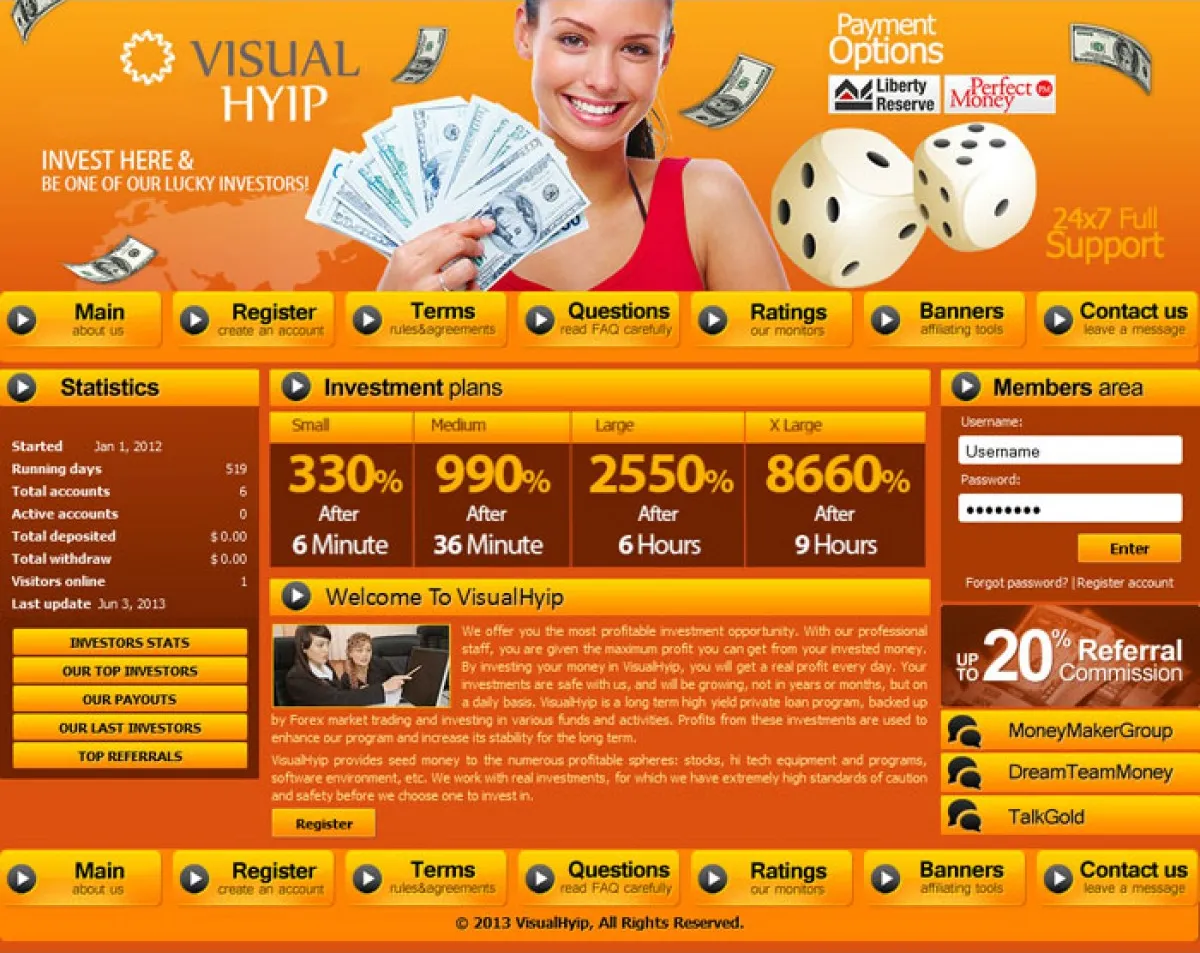 Investment Hyip Template ID - CHEAP14 Preview
