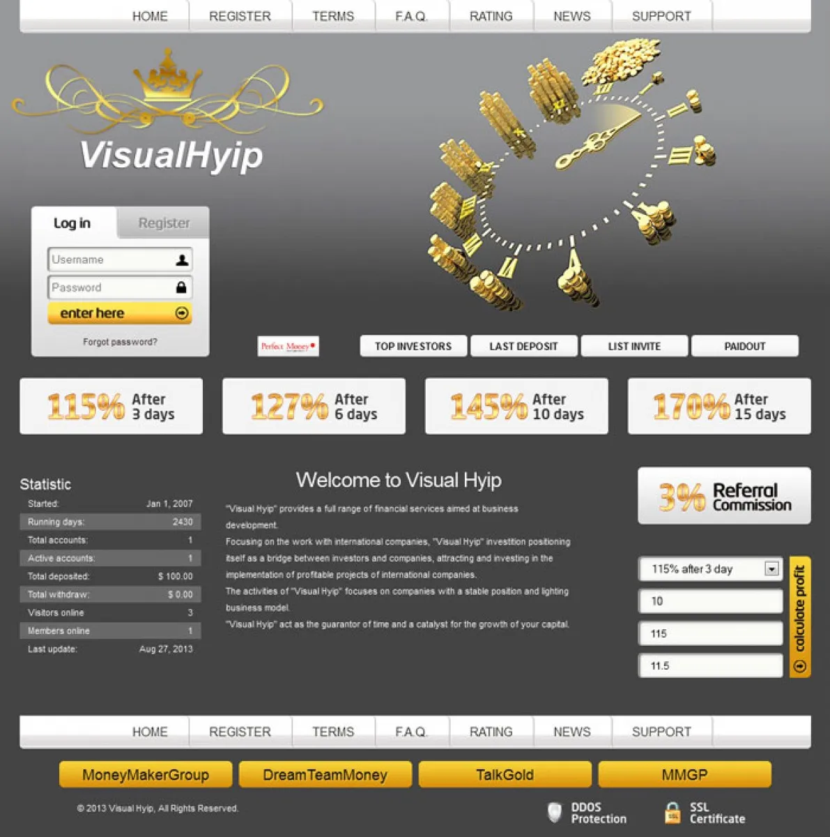 Investment Hyip Template ID - CHEAP19 Preview