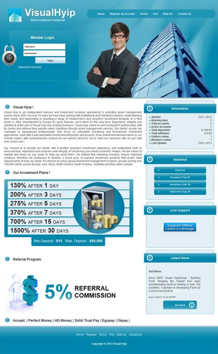 Investment Hyip Template ID - CHEAP22 demo Page 1