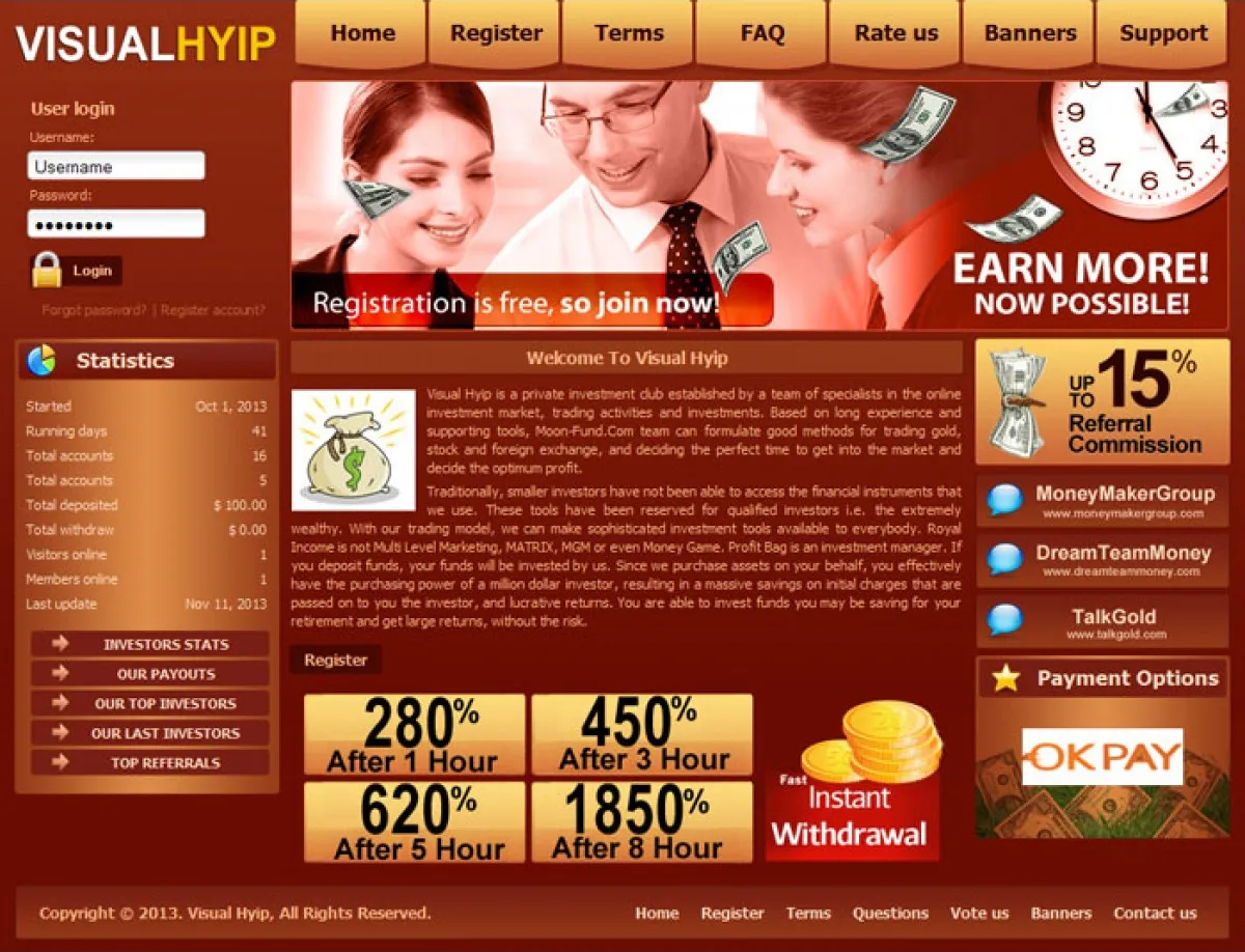 Investment Hyip Template ID - CHEAP25 Preview