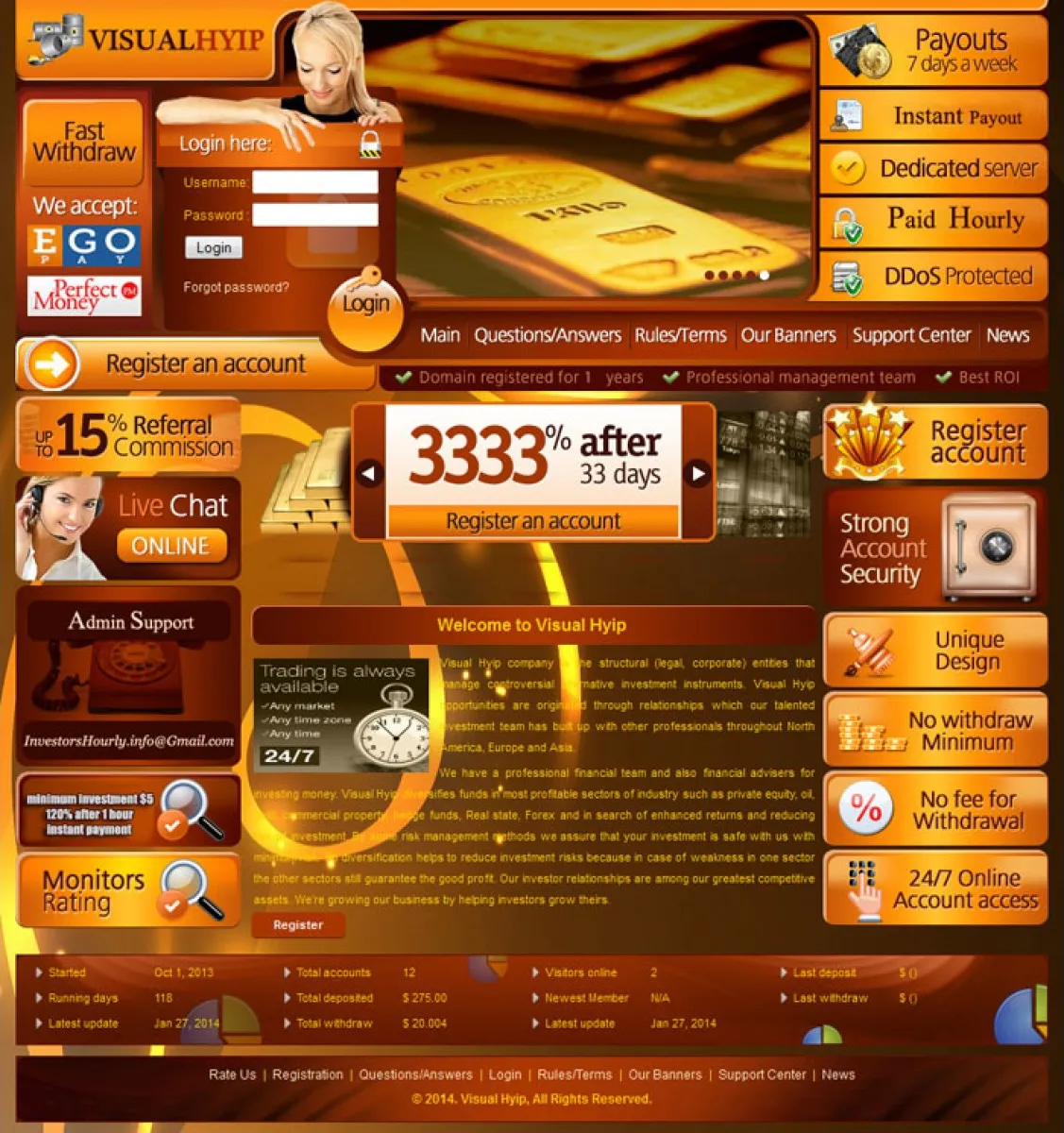Investment Hyip Template ID - CHEAP28 Preview