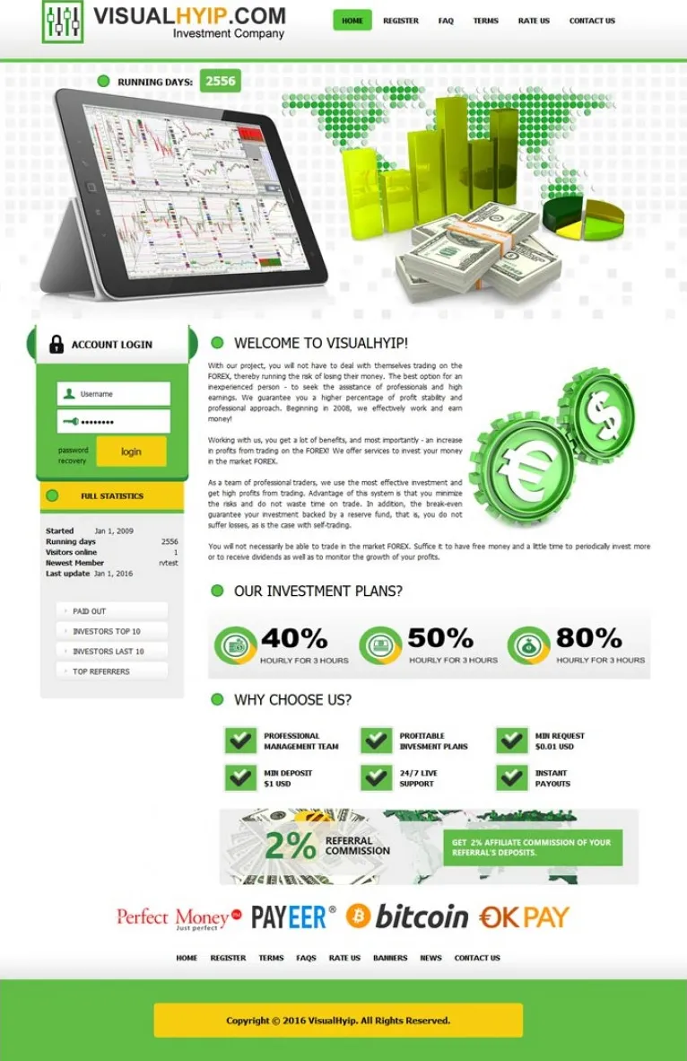 Investment Hyip Template ID - CHEAP42 Preview