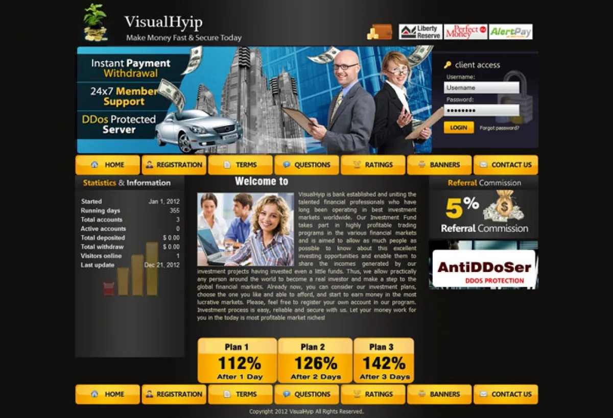 Investment Hyip Template ID - CHEAP7 demo Page 1