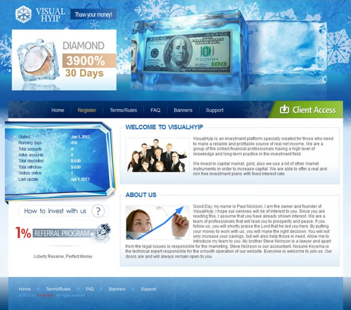 Investment Hyip Template ID - CHEAP9 demo Page 1