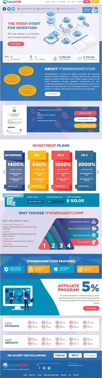 Investment Hyip Template ID - HYIP548 Preview