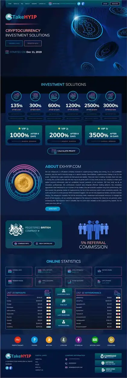 Investment Hyip Template ID - HYIP556 Preview