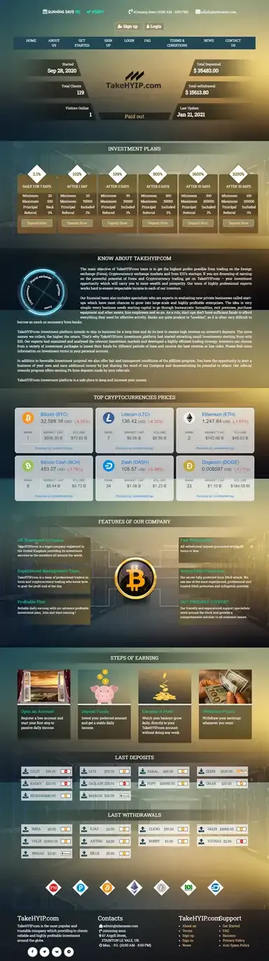 Investment Hyip Template ID - HYIP564 Preview