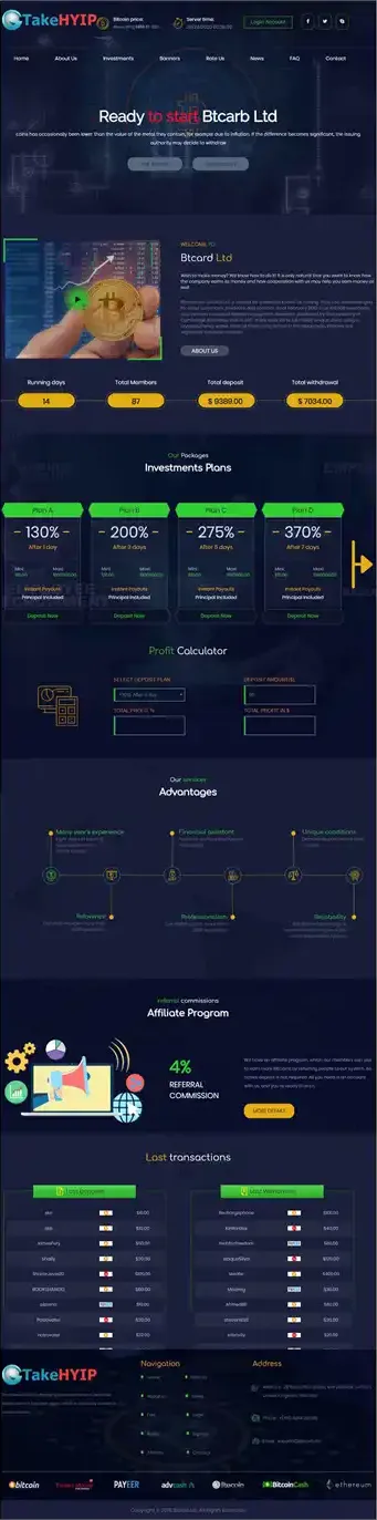 Investment Hyip Template ID - HYIP584 Preview