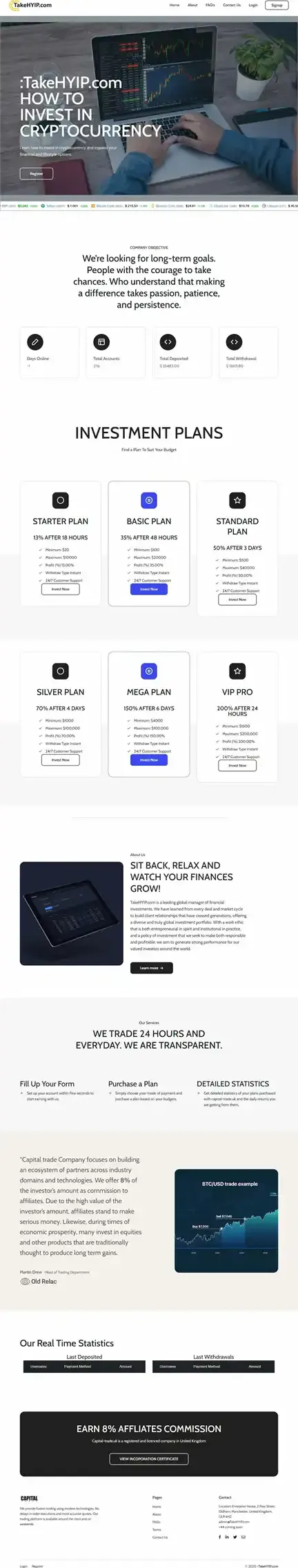 Investment Hyip Template ID - HYIP612 Preview