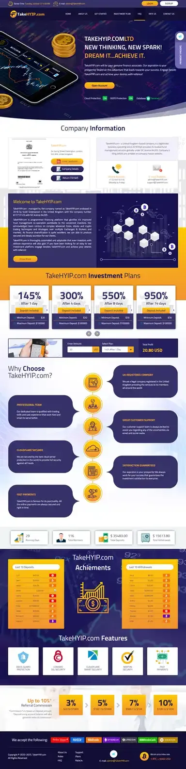 Investment Hyip Template ID - HYIP625 Preview