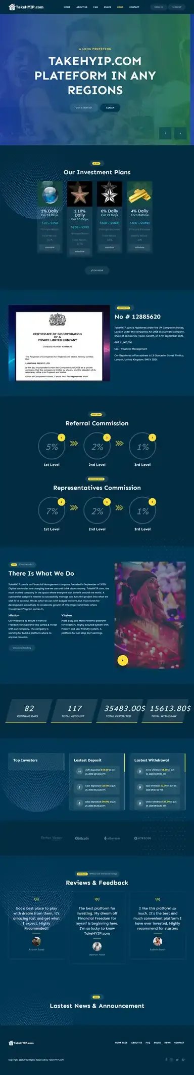 Investment Hyip Template ID - HYIP630 Preview