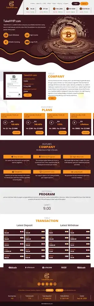 Investment Hyip Template ID - HYIP646 Preview