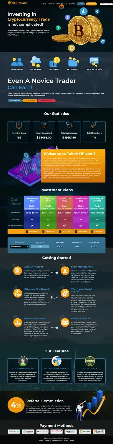 Investment Hyip Template ID - HYIP652 demo Page 1
