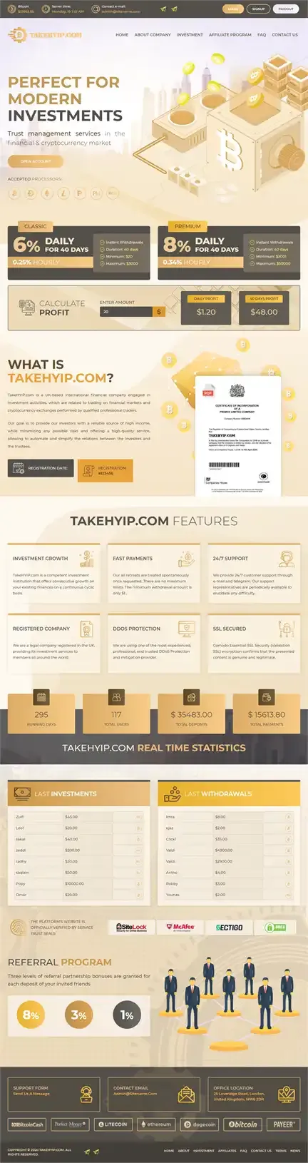 Investment Hyip Template ID - HYIP677 Preview