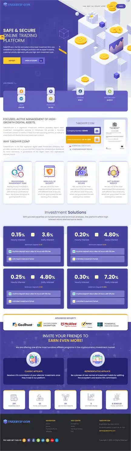 Investment Hyip Template ID - HYIP680 Preview