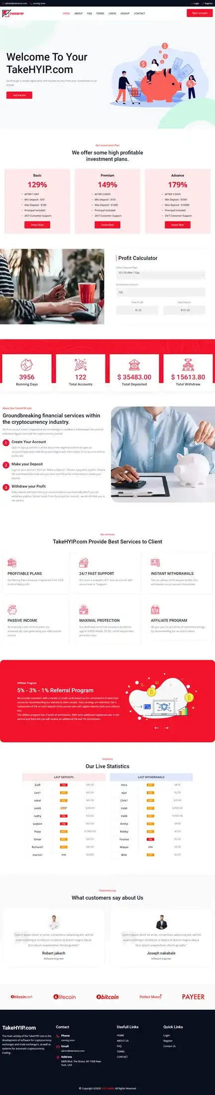Investment Hyip Template ID - HYIP684 Preview