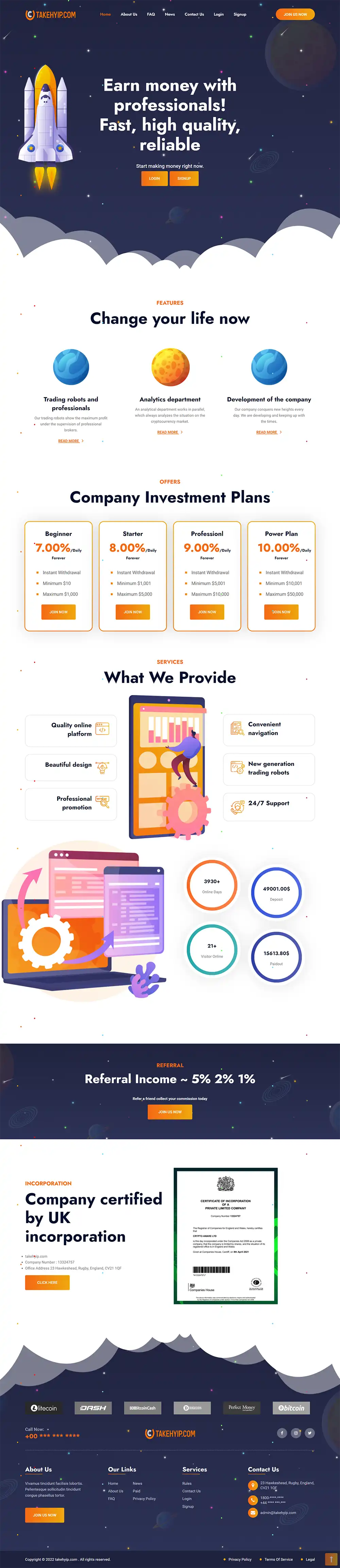 Investment Hyip Template ID - HYIP701 Preview