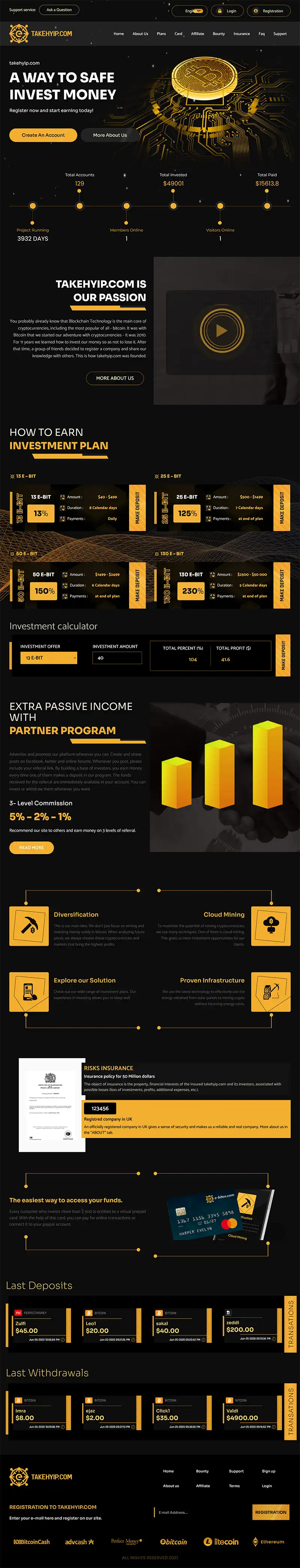 Investment Hyip Template ID - HYIP710 Preview