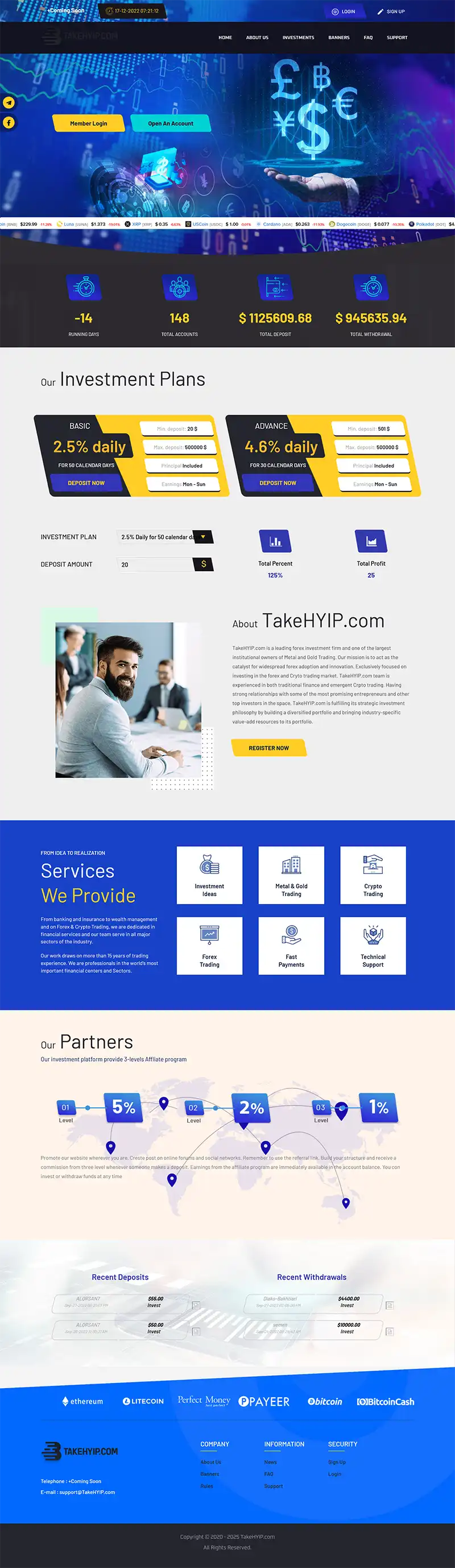 Investment Hyip Template ID - HYIP713 demo Page 1