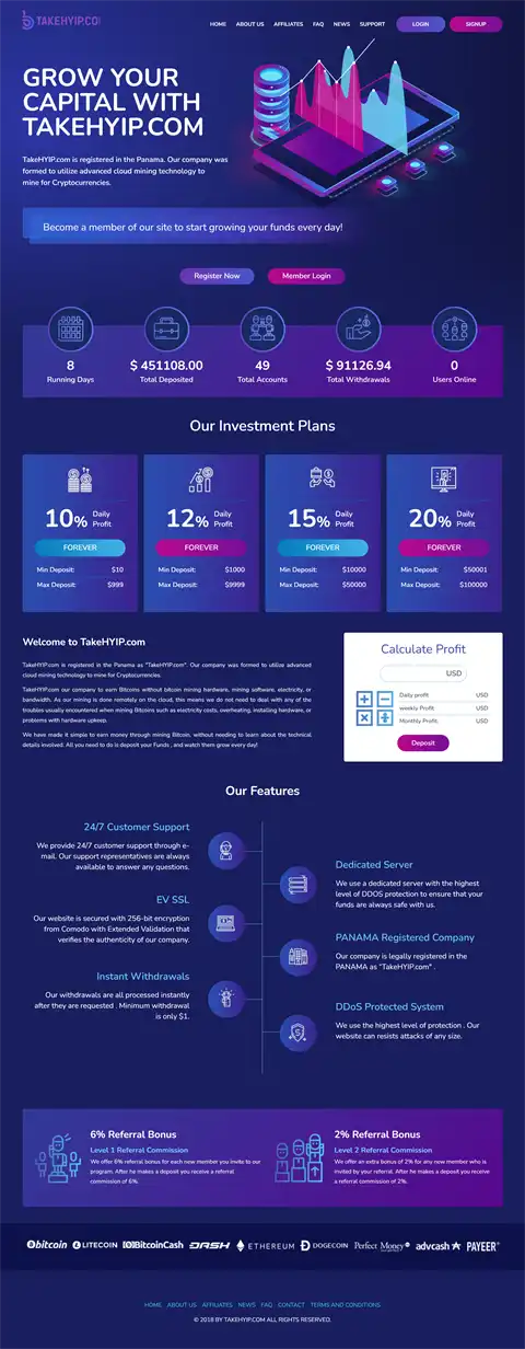Investment Hyip Template ID - HYIP756 Preview