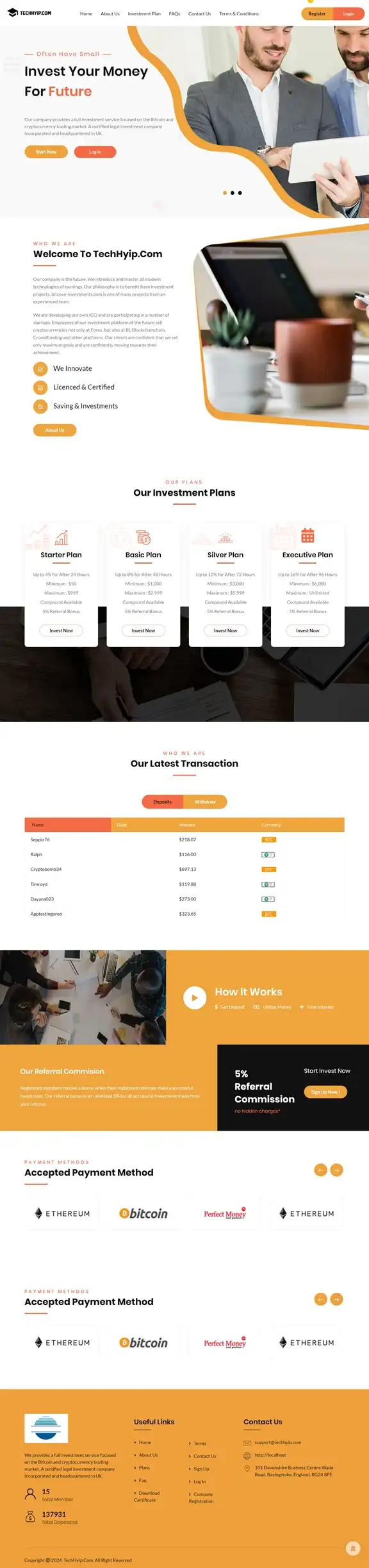 Investment Hyip Template ID - HYIP776 Preview