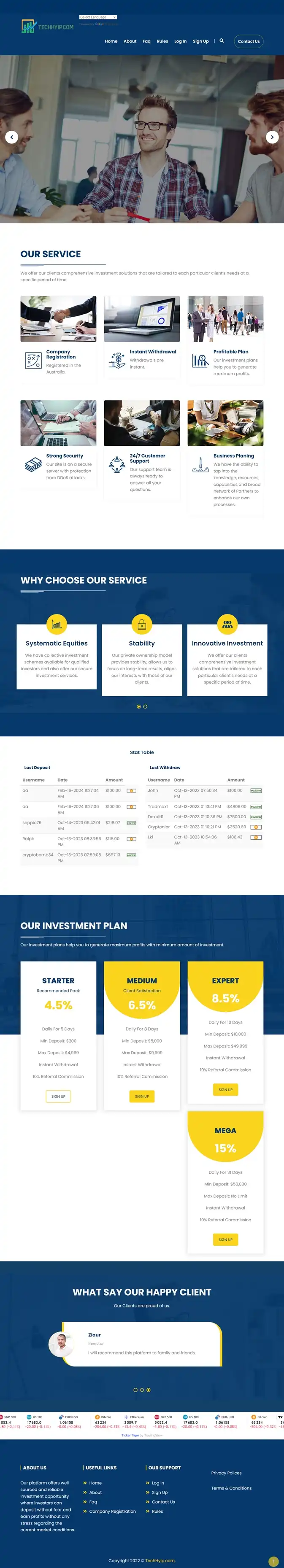 Investment Hyip Template ID - HYIP799 demo Page 1