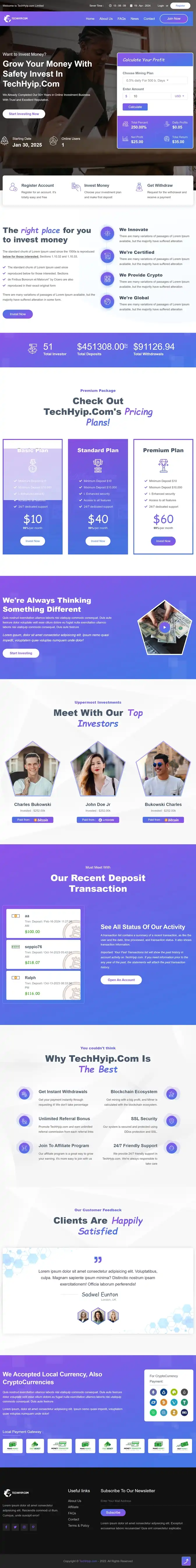 Investment Hyip Template ID - HYIP803 demo Page 1