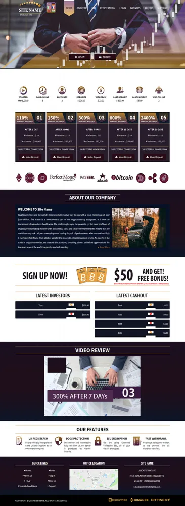Investment Hyip Template ID - ZHRT1 demo Page 1