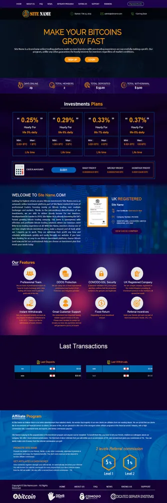 Investment Hyip Template ID - ZHRT10 demo Page 1