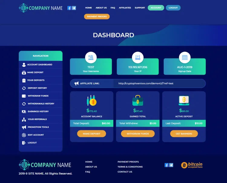 Investment Hyip Template ID - ZHRT101 demo Page 2