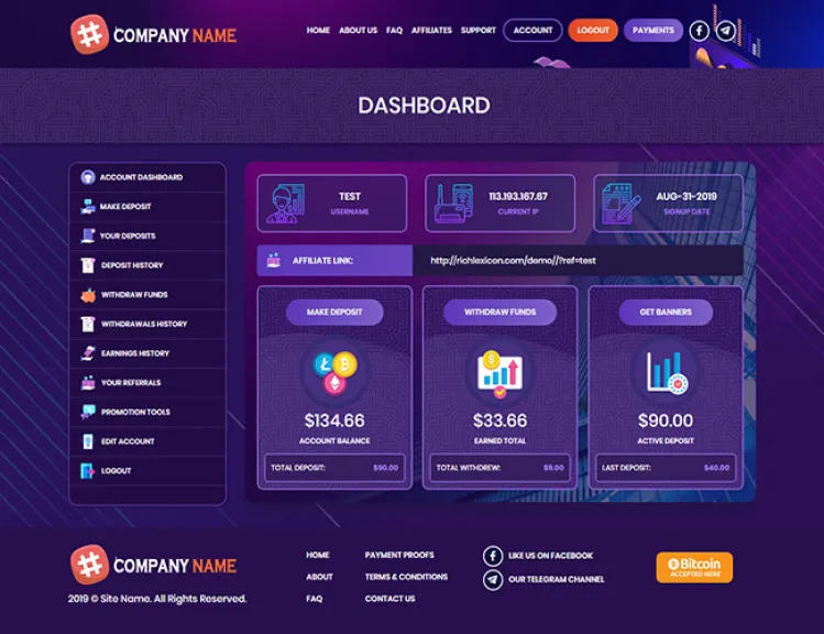 Investment Hyip Template ID - ZHRT106 demo Page 2