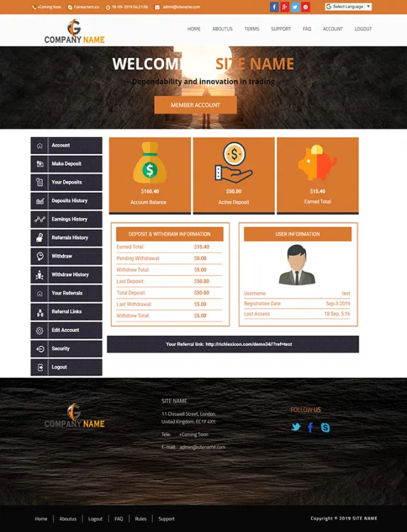 Investment Hyip Template ID - ZHRT109 demo Page 2