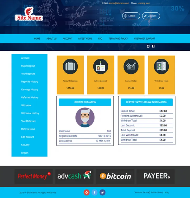 Investment Hyip Template ID - ZHRT11 demo Page 2