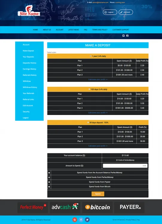 Investment Hyip Template ID - ZHRT11 demo Page 3