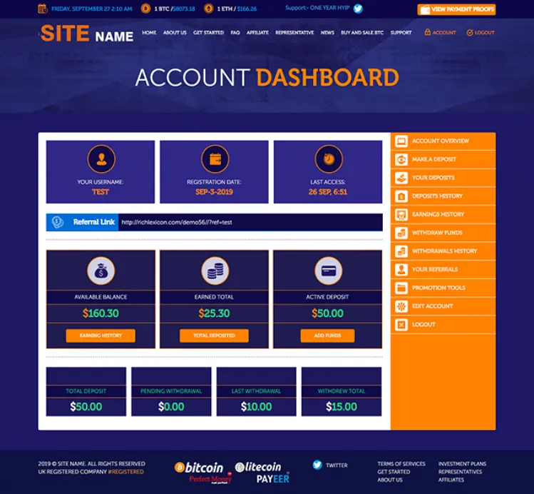 Investment Hyip Template ID - ZHRT110 demo Page 2