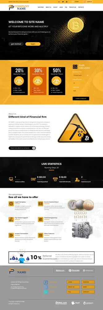 Investment Hyip Template ID - ZHRT111 Preview