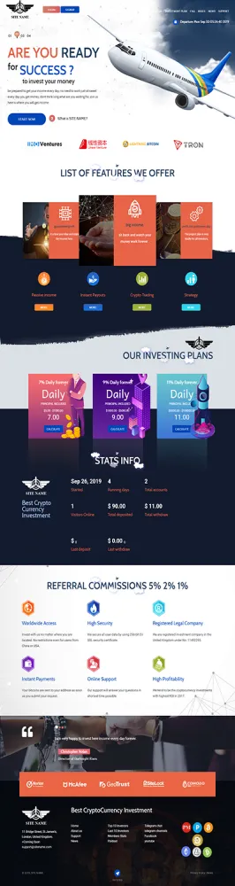 Investment Hyip Template ID - ZHRT114 Preview
