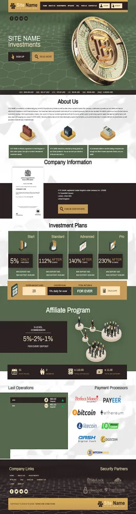 Investment Hyip Template ID - ZHRT115 Preview