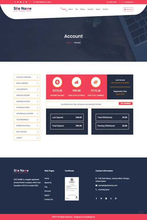 Investment Hyip Template ID - ZHRT116 demo Page 2