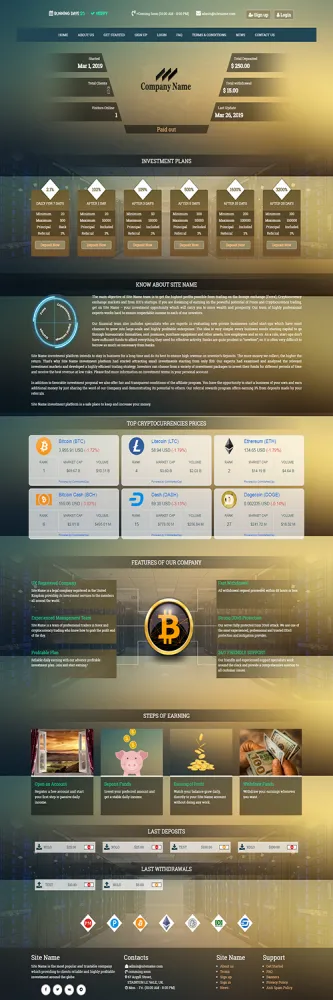 Investment Hyip Template ID - ZHRT12 demo Page 1