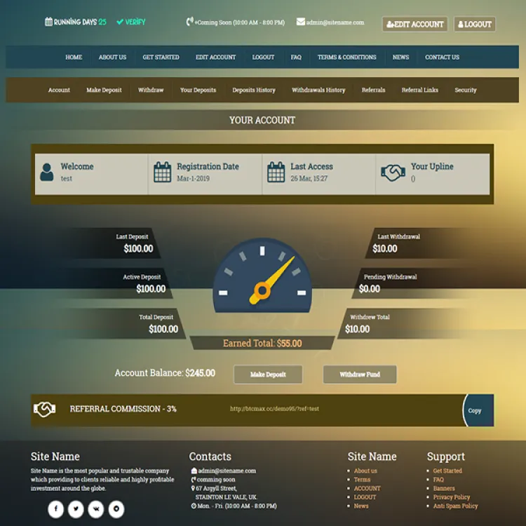 Investment Hyip Template ID - ZHRT12 demo Page 2