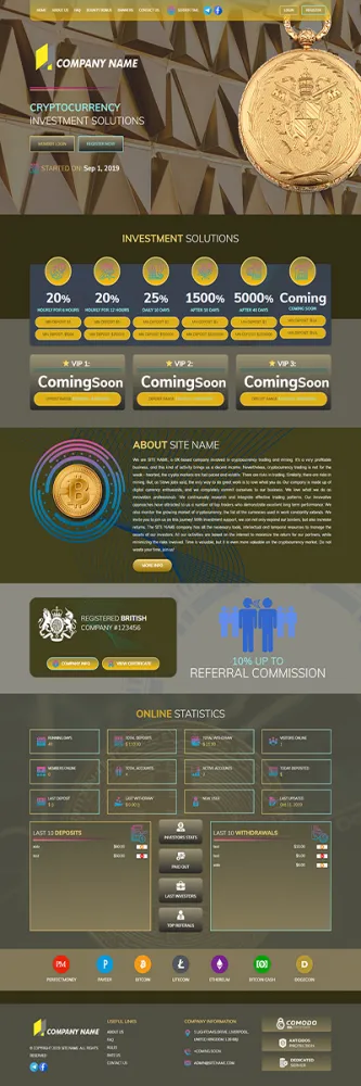 Investment Hyip Template ID - ZHRT120 Preview