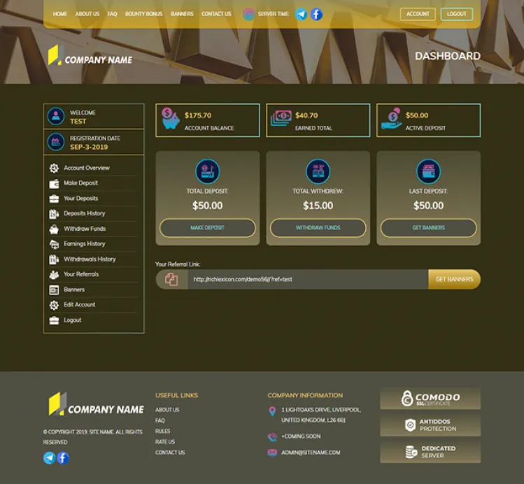 Investment Hyip Template ID - ZHRT120 demo Page 2