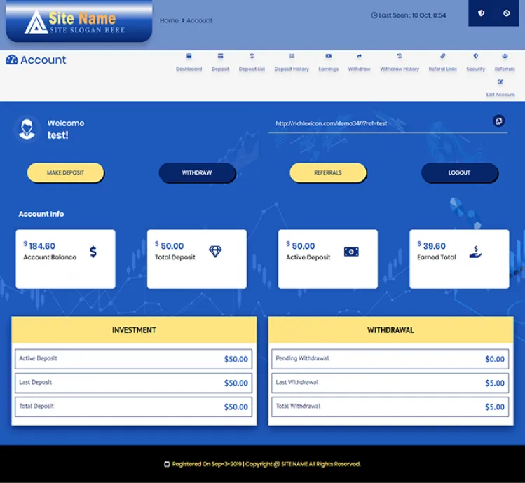 Investment Hyip Template ID - ZHRT121 demo Page 2