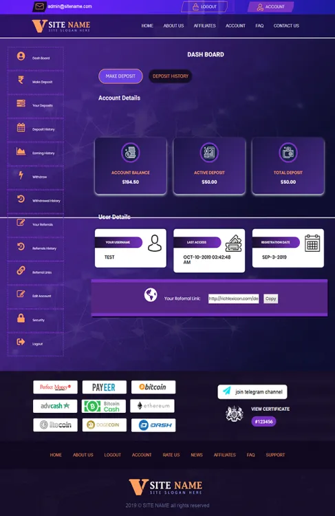 Investment Hyip Template ID - ZHRT122 demo Page 2