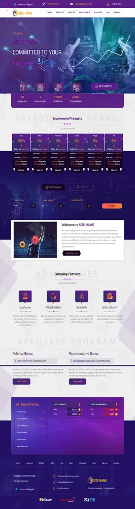 Investment Hyip Template ID - ZHRT125 demo Page 1