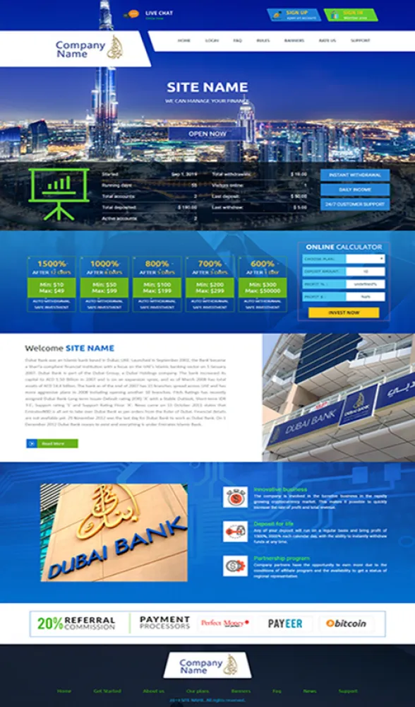 Investment Hyip Template ID - ZHRT128 demo Page 1