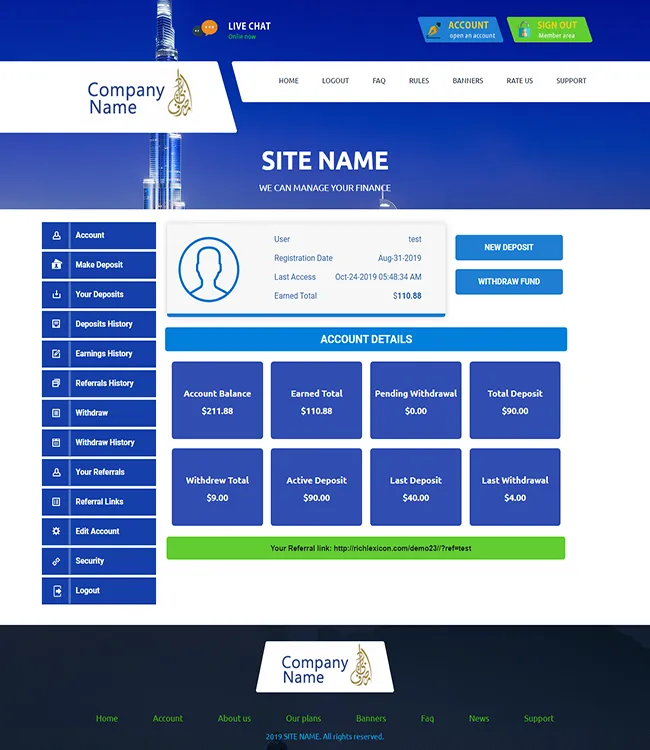 Investment Hyip Template ID - ZHRT128 demo Page 2